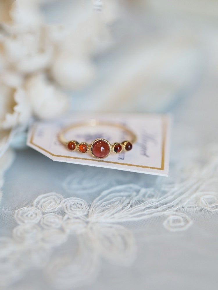 Web Based Japanese White Natural Wine Red Pomegranate Necklace
