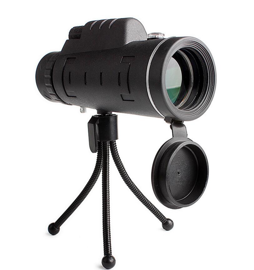 Web Based Compatible with Apple, Monocular Telescope Zoom Scope with Compass Phone Clip Tripod