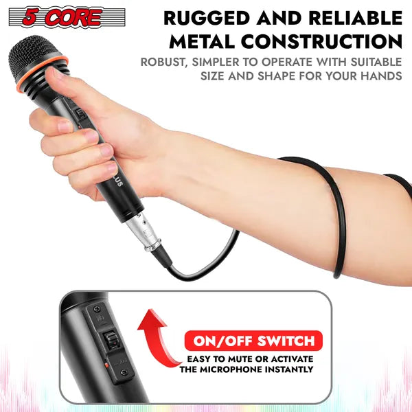 Web Based 5Core Microphone Dynamic Mic Karaoke Singing Studio XLR Mics Handheld Microfono