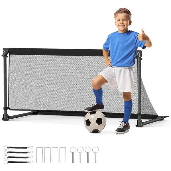 Wwb Based 47" Portable Folding Soccer Goal (Size M, Black) - Heavy-Duty Metal Frame, Tear-Resistant PE Net