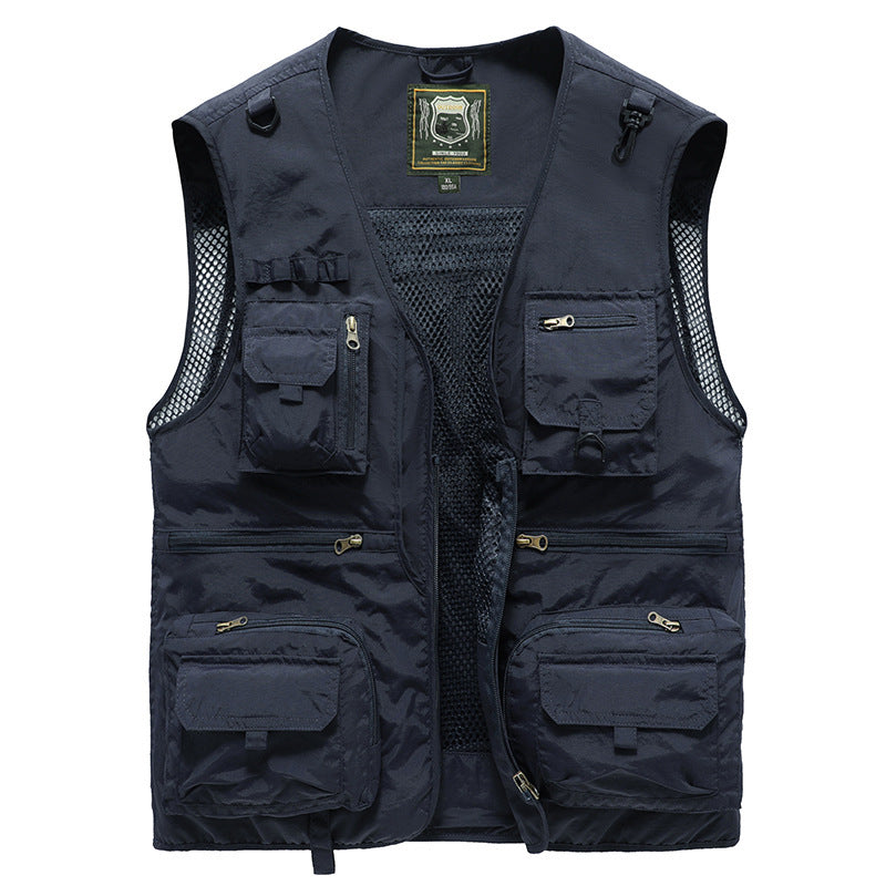 Webbased 14 Pockets Summer New Men US Tactical Hiking Fishing Vest Mens Photographer Waistcoat Mesh Cargo Sleeveless Jacket Tool Vest