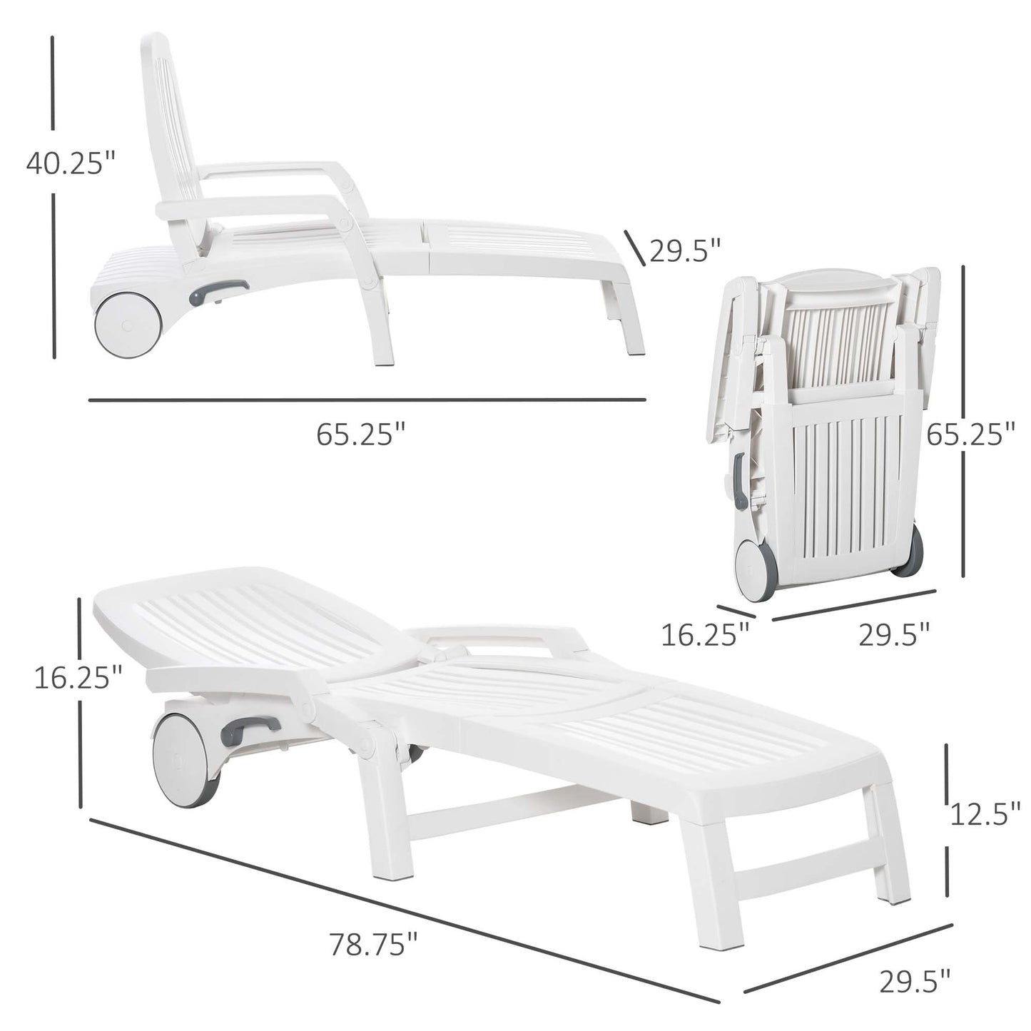 Web Based Outdoor Chaise Lounge Chair on Wheels with Storage Box