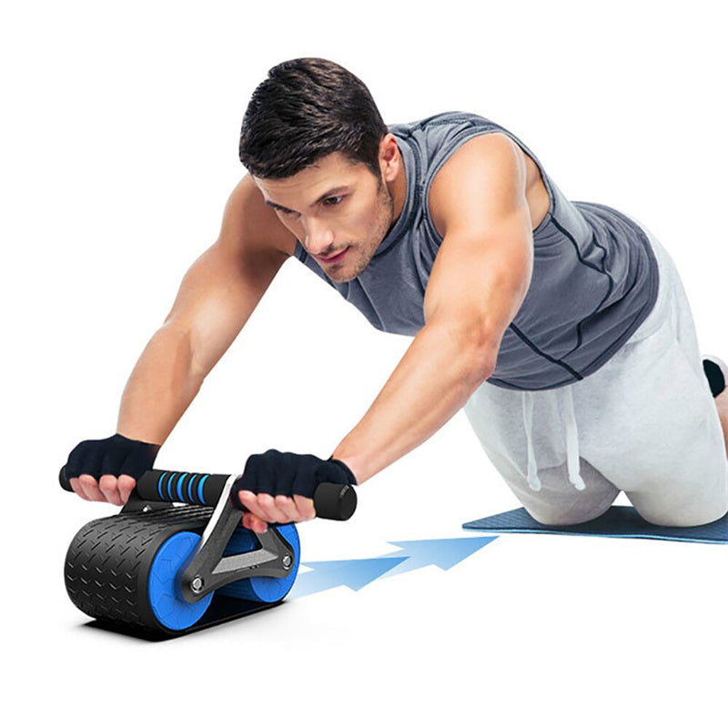 Webbased Double Wheel Abdominal Exerciser Women Men Automatic Rebound Ab Wheel Roller Waist Trainer Gym Sports Home Exercise Devices