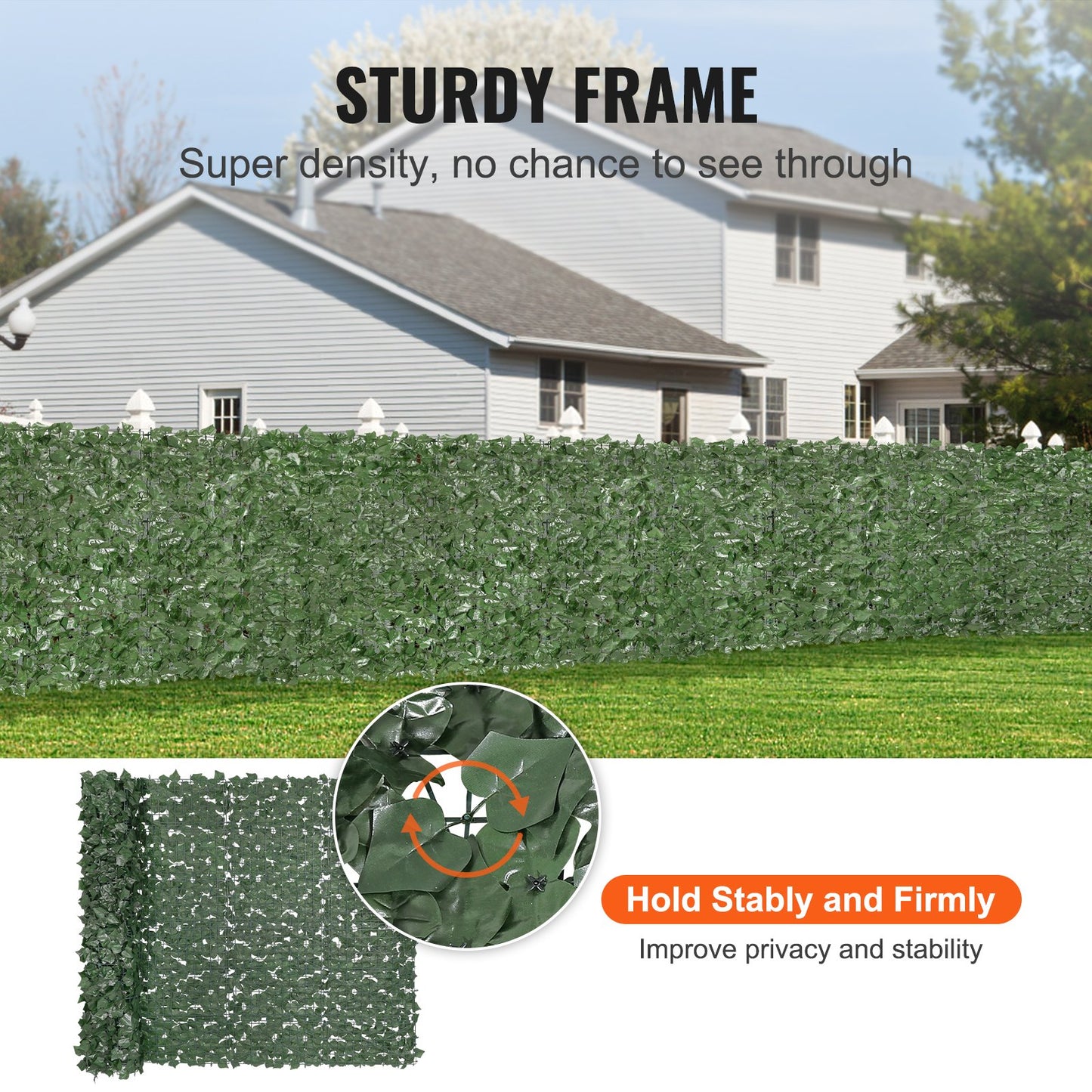 Wb Based Ivy Privacy Fence, 59 X 98 In Artificial Green Wall Screen, Greenery Ivy Fence With Strengthened Joint, Faux Hedges Vine Leaf Decoration For Outdoor Garden, Yard, Balcony, Patio Decor