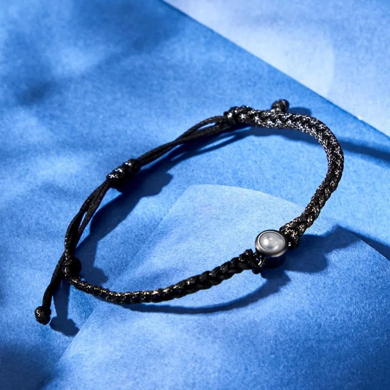 Web Based Projection Bracelets Circle Photo Bracelet Customized Colorful Woven Projection Bracelet Adjustable