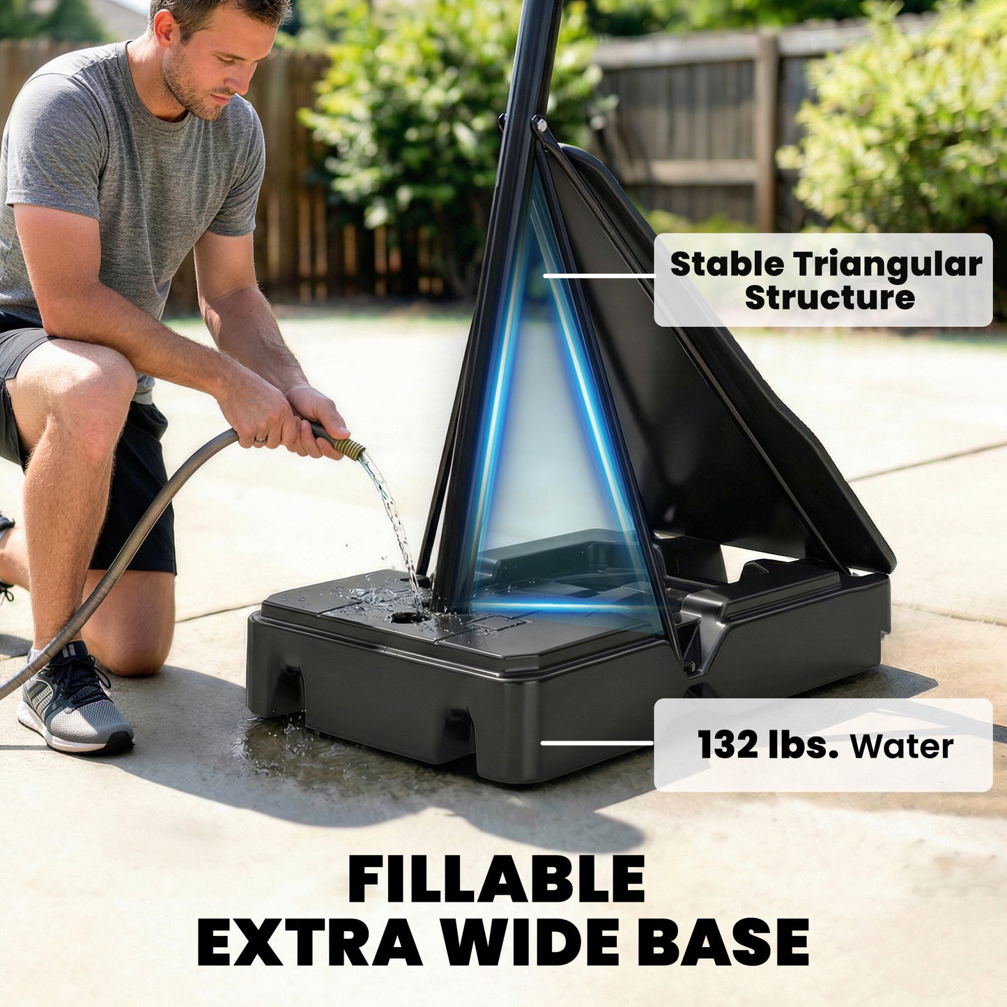 Web Based Portable Basketball Hoop Outdoor, 8-10ft Adjustable Basketball Goal, 47 Inch Shatterproof Backboard, Action Grip