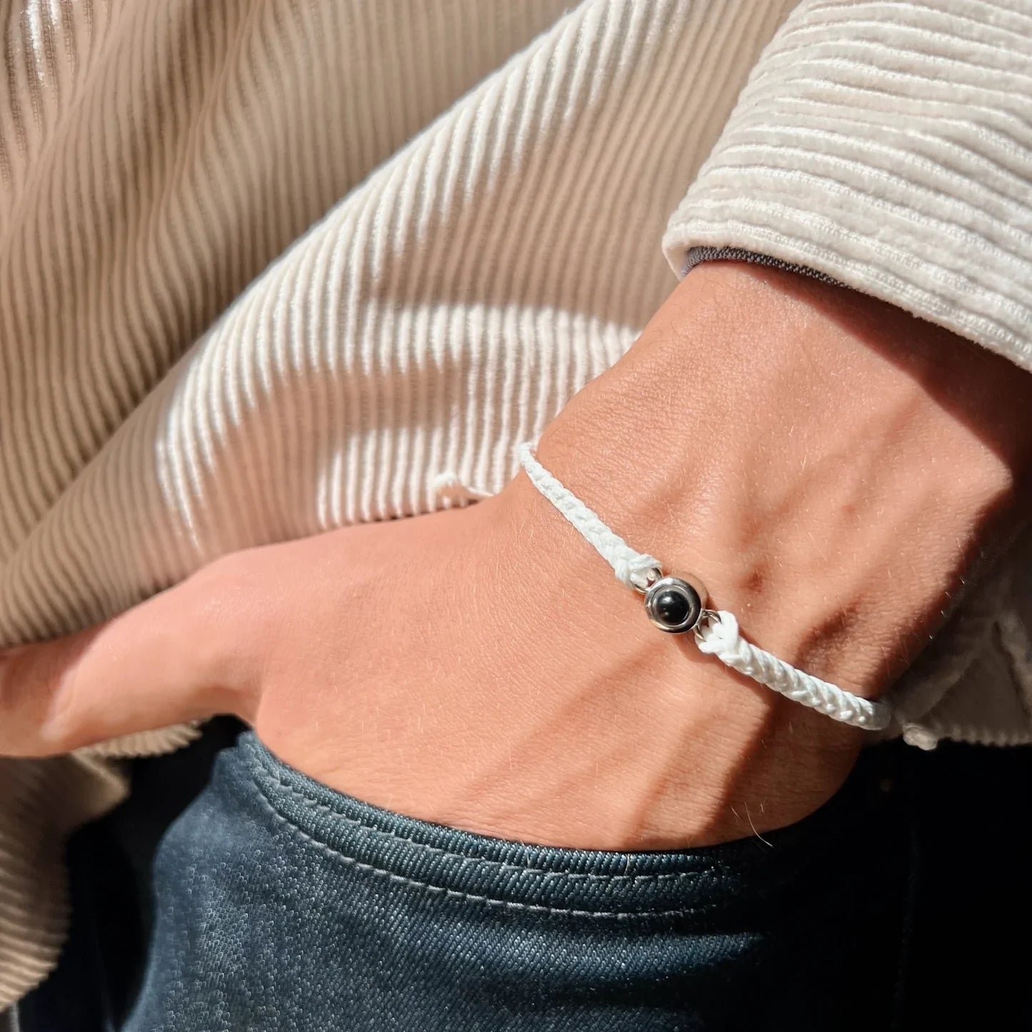 Web Based Creative Customized Color Photo Projection Bracelet Hand Woven Lovers Personality Jewelry For Men And Women Valentine's Day Gift