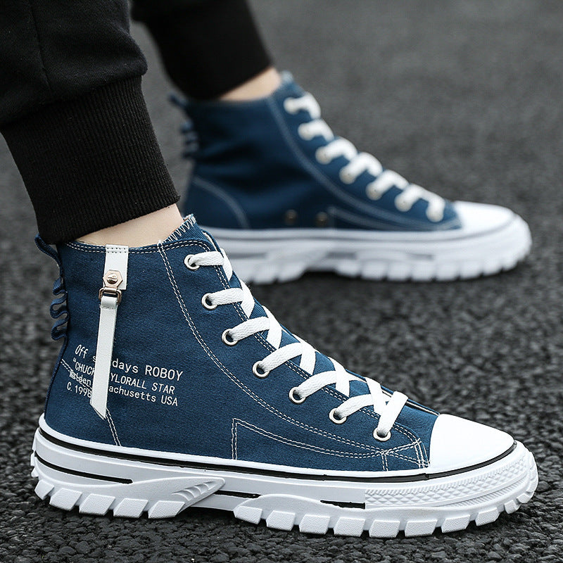 Web Based Canvas Shoes, Breathable Thick Sole, Board Shoes, Gaobang Casual Shoes