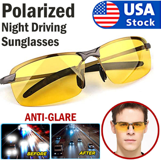 Web Based Polarized HD Night Driving Vision Glasses For Men & Women Aviator Sunglasses