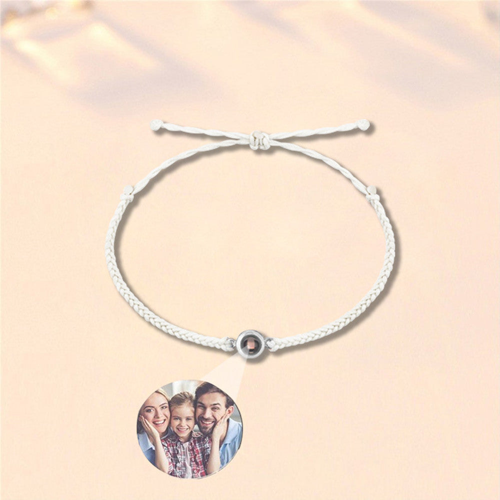 Web Based Creative Customized Color Photo Projection Bracelet Hand Woven Lovers Personality Jewelry For Men And Women Valentine's Day Gift
