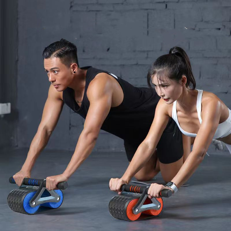 Webbased Double Wheel Abdominal Exerciser Women Men Automatic Rebound Ab Wheel Roller Waist Trainer Gym Sports Home Exercise Devices
