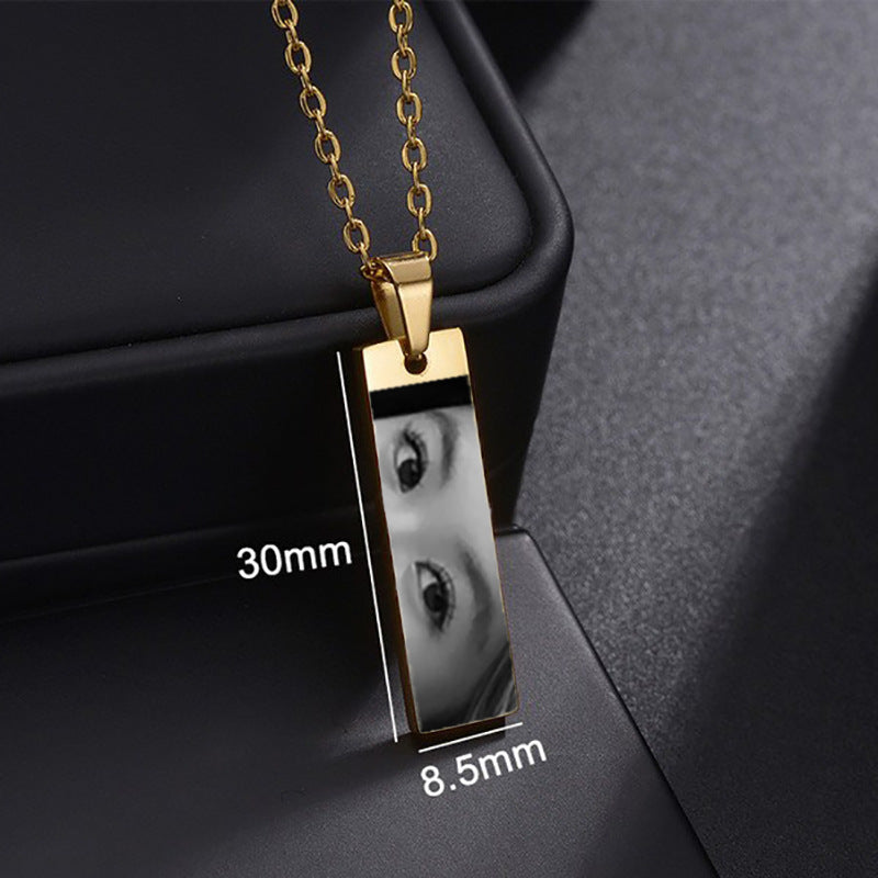 Web Based Custom Eyes Photo Necklace Stainless Stee Customized Engrave Eye Necklaces Personalized Picture Name Necklace For Women Kids