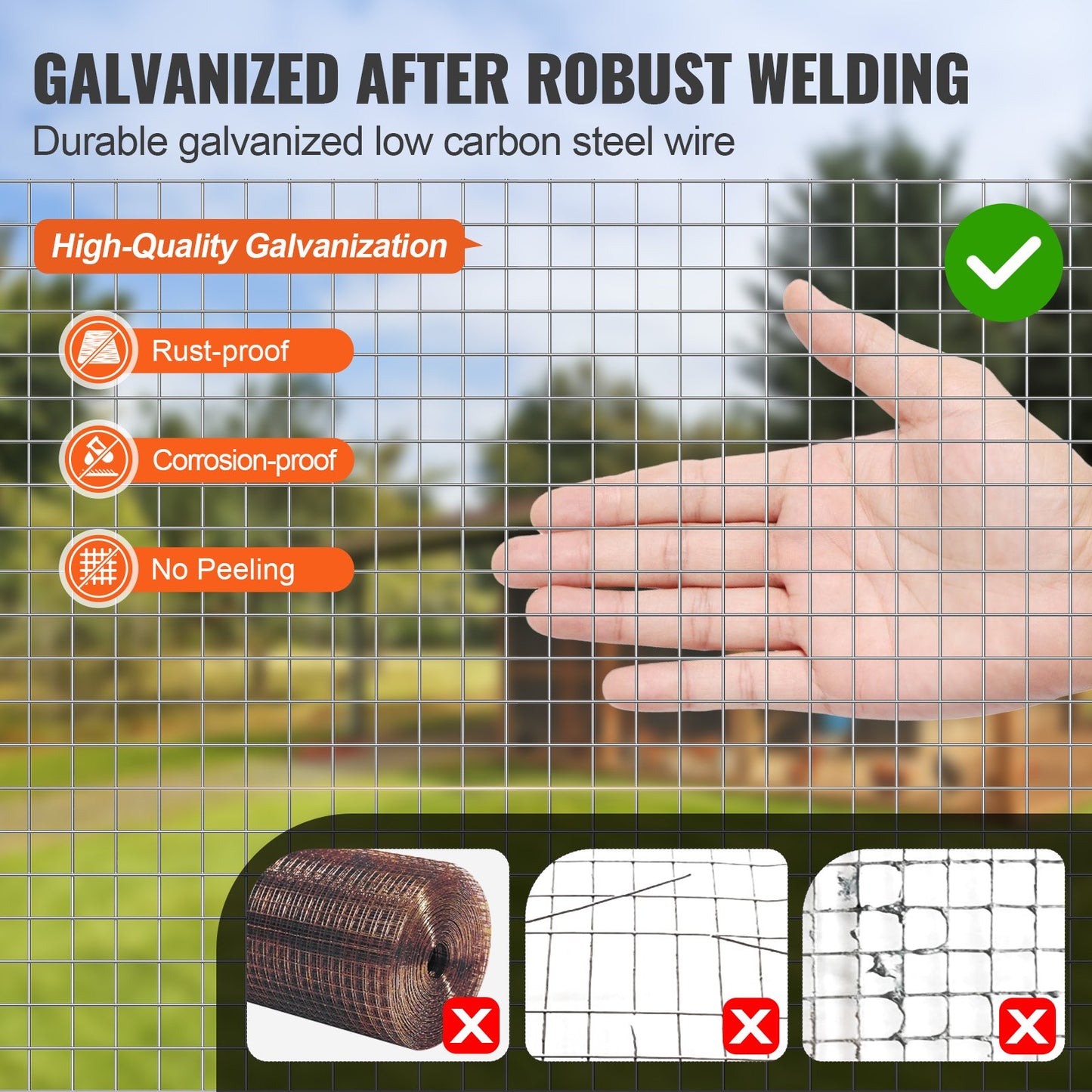 Web Based Hardware Cloth, 1'2 Inch 48in X 100 Ft 19 Gauge, Hot Dipped Galvanized Wire Mesh Roll, Chicken Wire Fencing, Wire Mesh For Rabbit Cages, Garden, Small Rodents