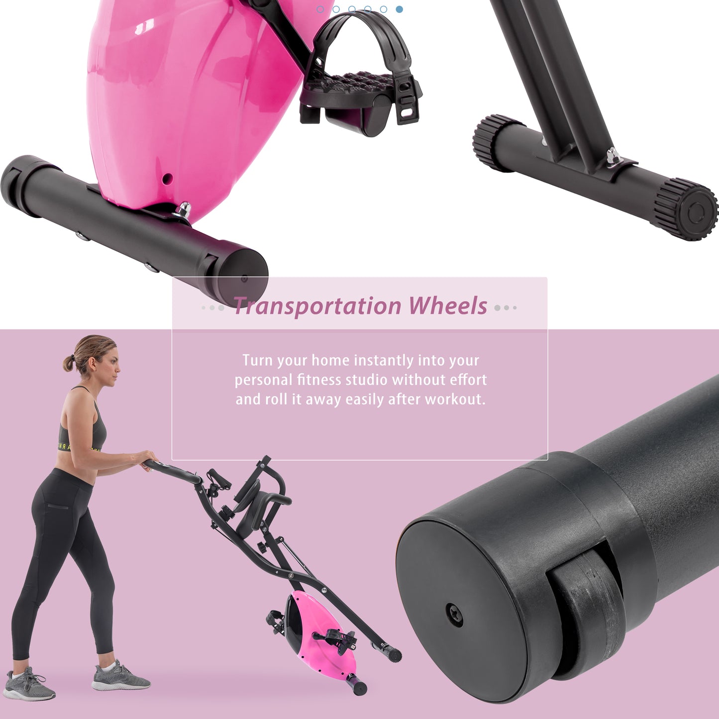 Web Based Folding Exercise Bike, Fitness Upright And Recumbent X-Bike With 16-Level Adjustable Resistance, Arm Bands And Backrest