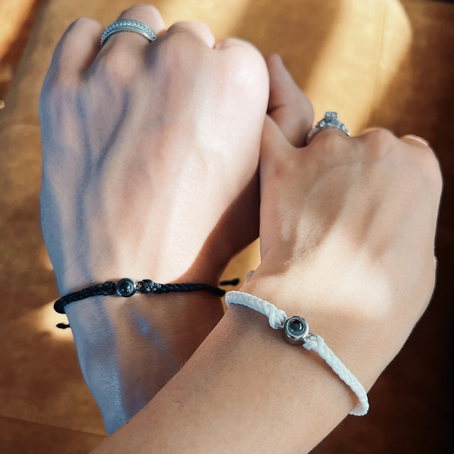 Web Based Creative Customized Color Photo Projection Bracelet Hand Woven Lovers Personality Jewelry For Men And Women Valentine's Day Gift