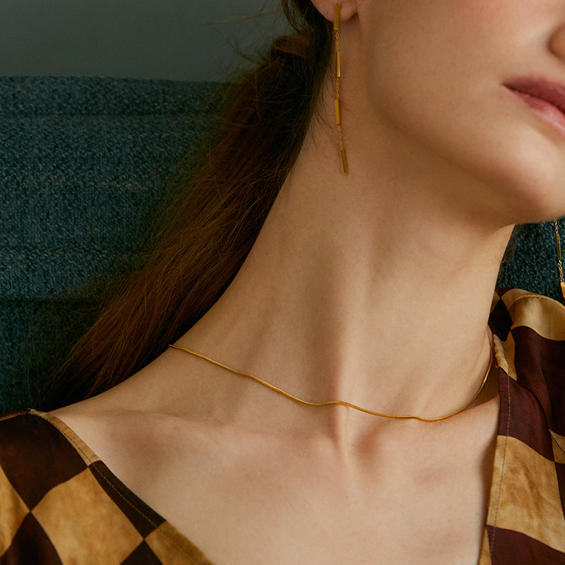 Web Based Women's Double Layered Snake Bone Necklace Cool Style High-end