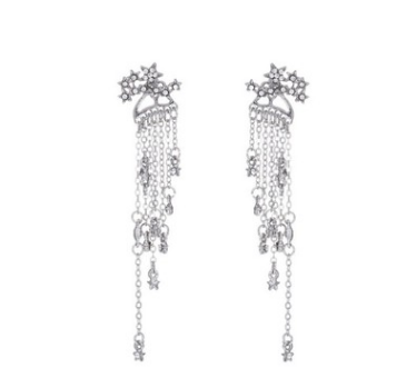 WebBased Shining Star Tassel Earrings Back Hanging Exquisite Earrings