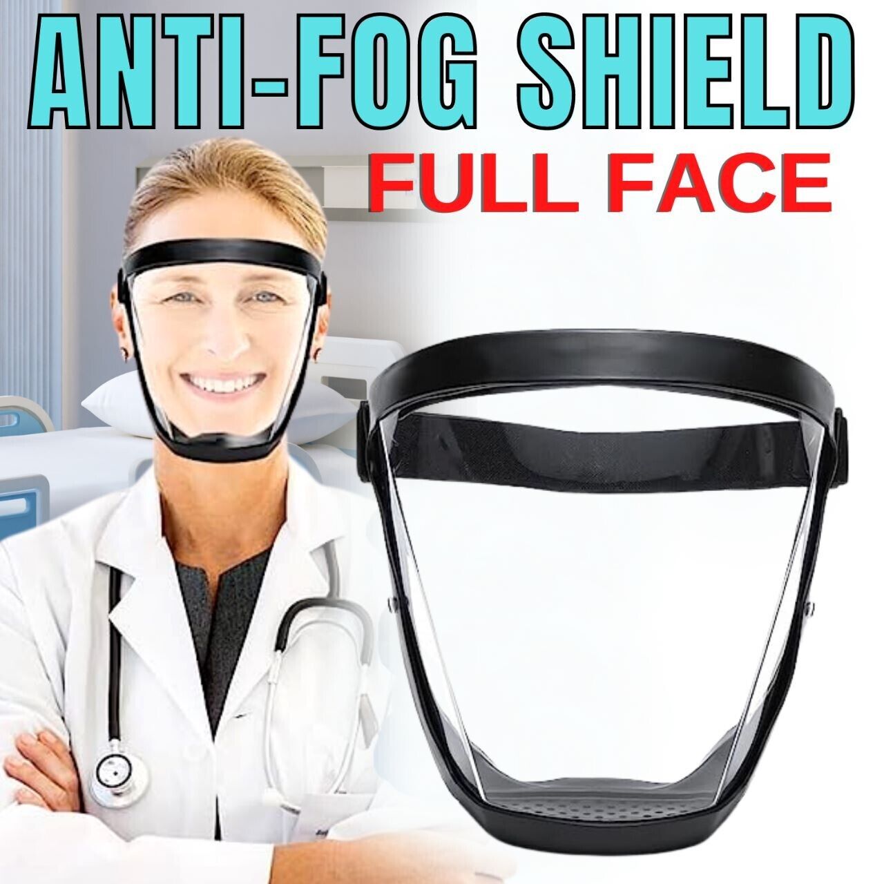 Web Based Full Face Super Protective Mask Anti-fog Shield Safety Transparent Head Cover