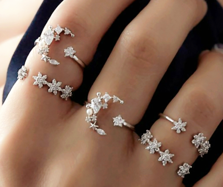 WebBased Shining Star Tassel Earrings Back Hanging Exquisite Earrings