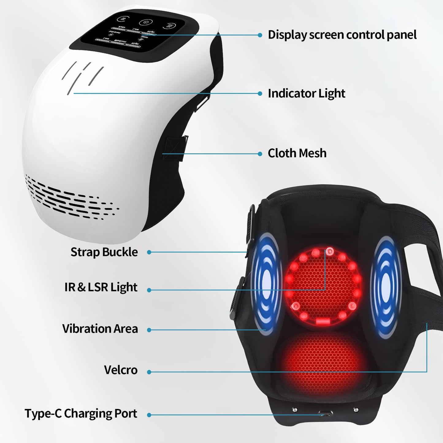 Web Based Intelligent Home Use Electric Intelligent Kneading Heating Knee Massager Rechargeable Pain Relief Infrared Laser Vibration Knee Massager