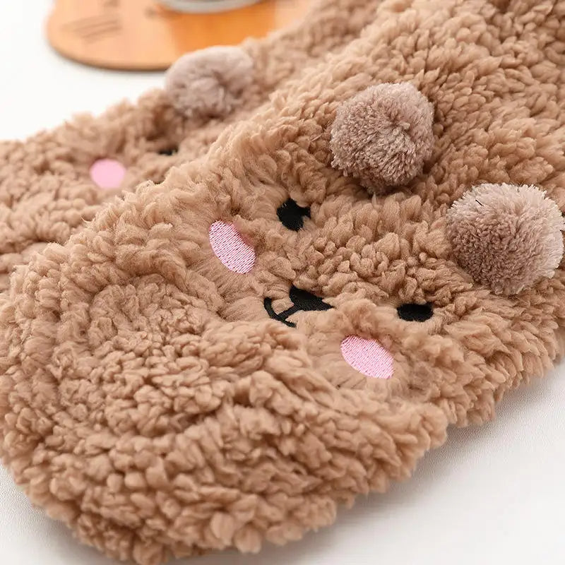 Web Based Cartoon Floor Winter Thick Polyester Fleece Fluffy Microfiber Women Fuzzy Socks Funny Fuzzy Dog Slipper Socks For Women Cute Fluffy Thick Warm Winter Socks Microfiber Soft Home Socks Christmas Gift