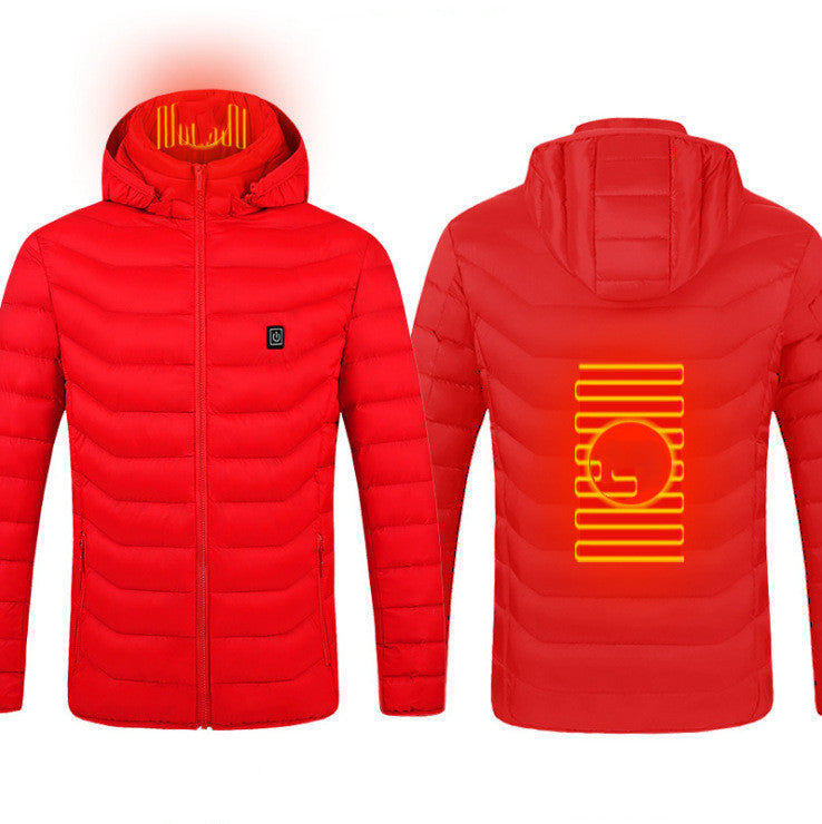 Web Based Winter Heated Jacket USB Electric Cotton Coat Zip-up Heater Thermal Clothing Heating Vest For Men