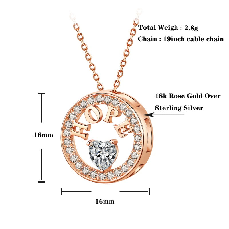 Web Based Emma Manor Necklace For Women 18k Gold Plated 925 Silver 5A Zirconia Diamond Hope Pendant Necklace