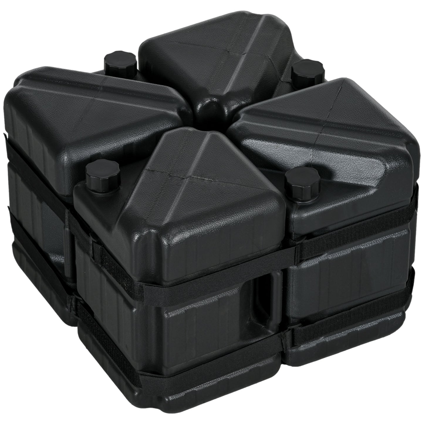 Web Based Set of 4 Straight Leg Canopy Weights, Water or Sand Filled Weights for Gazebo with Built-in Handles and Secure Straps