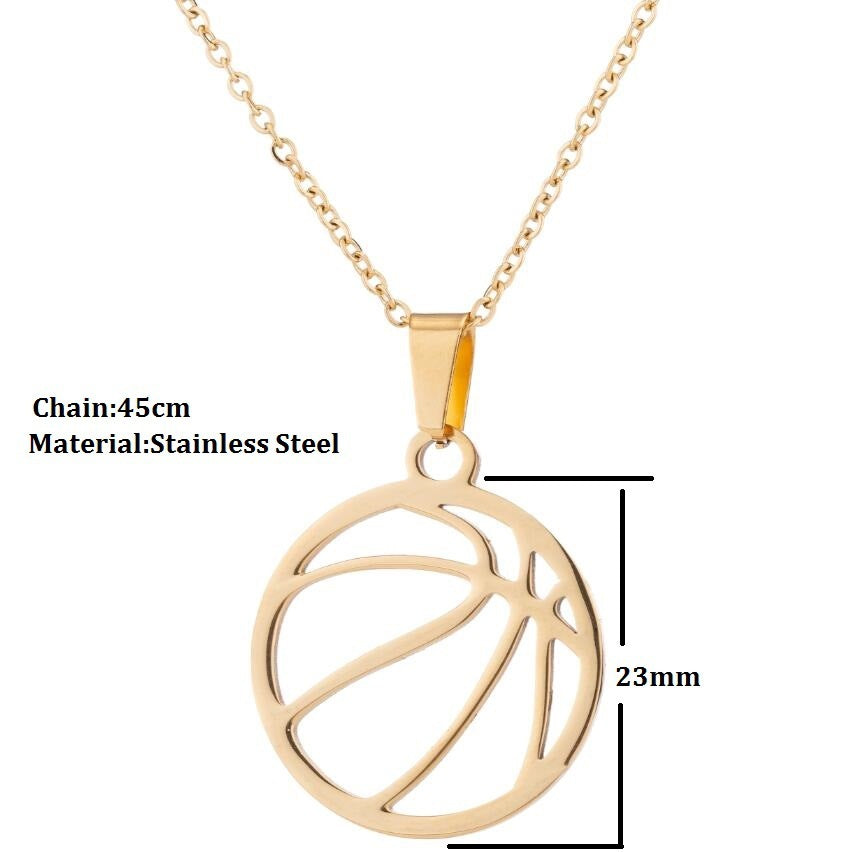 Wbs stainless steel volleyball necklace