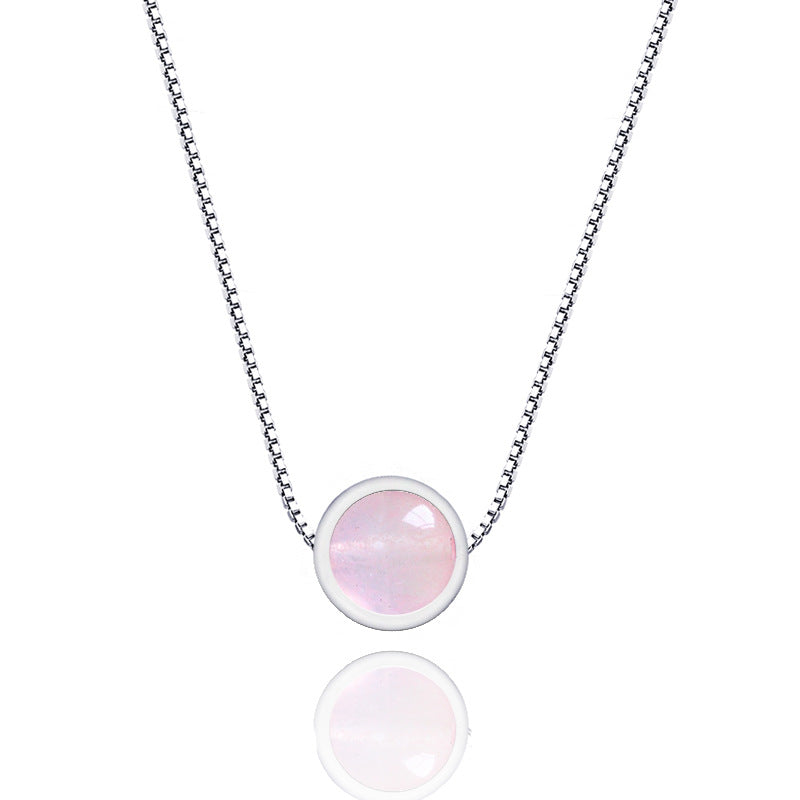 Web Based 925 Sterling Silver Strawberry Quartz Necklace