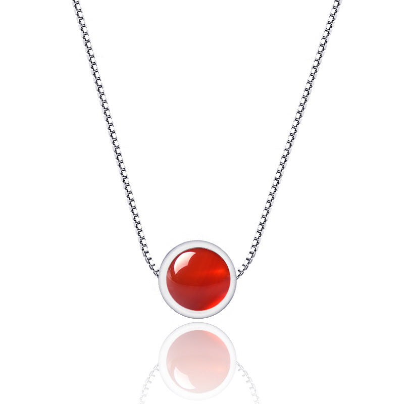 Web Based 925 Sterling Silver Strawberry Quartz Necklace