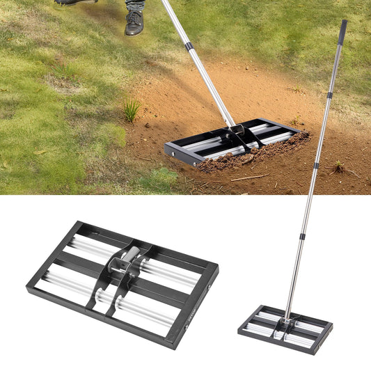 Web Based 17x10in Lawn Leveling Rake With 63.4 In Adjustable Handle For Yard Heavy Duty