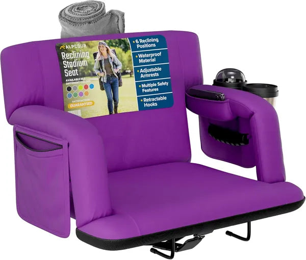 Web Based Premium Reclining Stadium Seat For Bleachers With Back Support