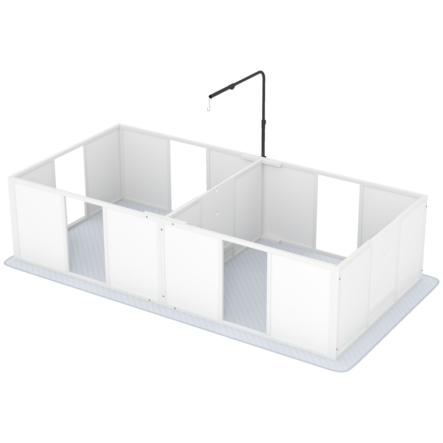 Web Based Whelping Box for Dogs w/ Retractable Light Stand, Waterproof Pee Pad & Adjustable Height Door for Medium Breed Dogs