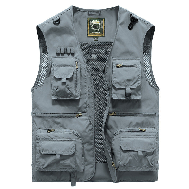 Webbased 14 Pockets Summer New Men US Tactical Hiking Fishing Vest Mens Photographer Waistcoat Mesh Cargo Sleeveless Jacket Tool Vest