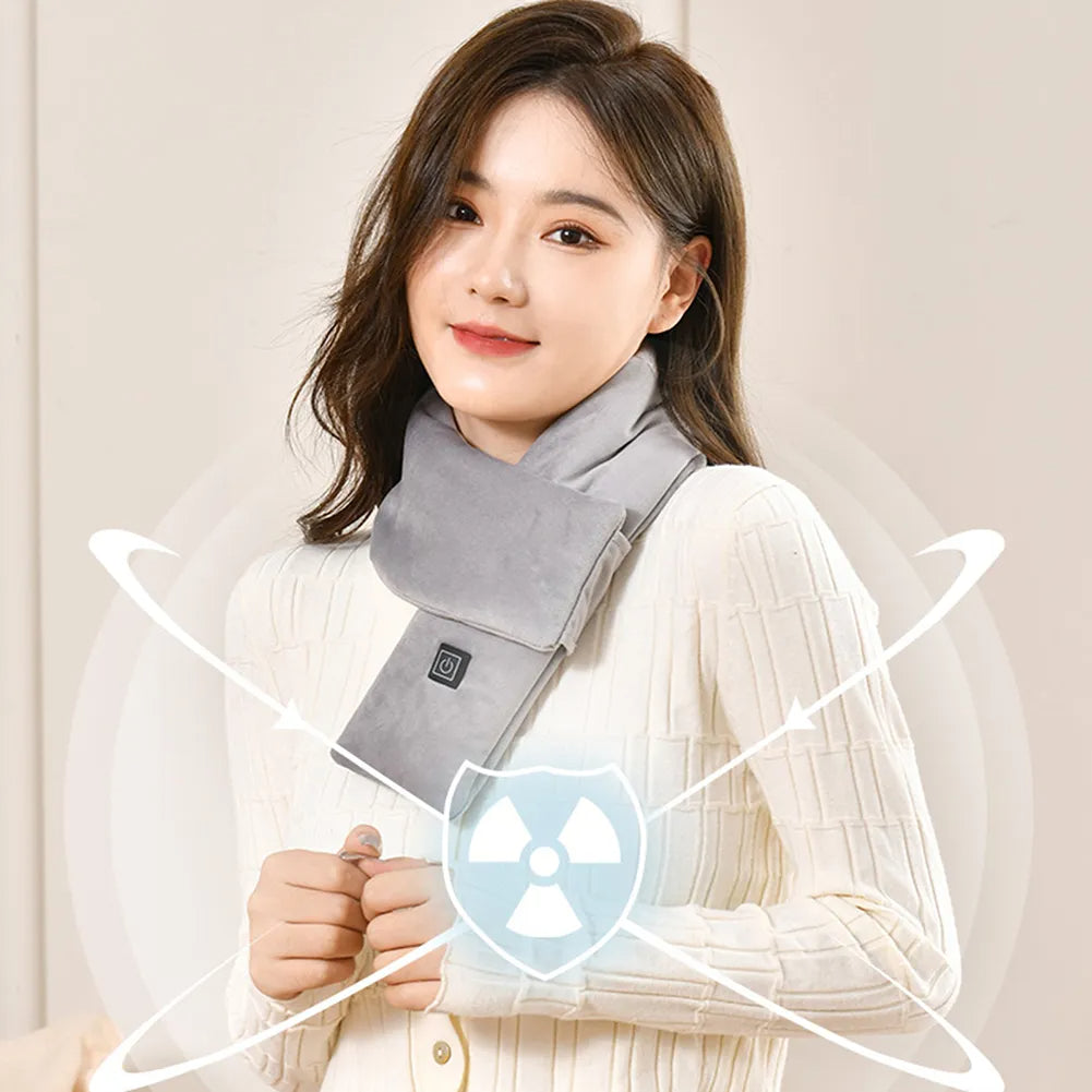 Web Based USB Women Men Heating Scarf Temperature Scarf 3 Gears Adjustable USB Charging Heat Control Neck Warmer For Cycling Camping USB Heated Scarf - Temperature Adjustable Heating Scarf