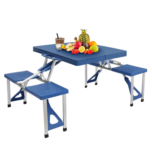 Web Based 135.5x83x65.5cm Plastic Tables And Chairs 50kg Blue Camping Tables And Chairs