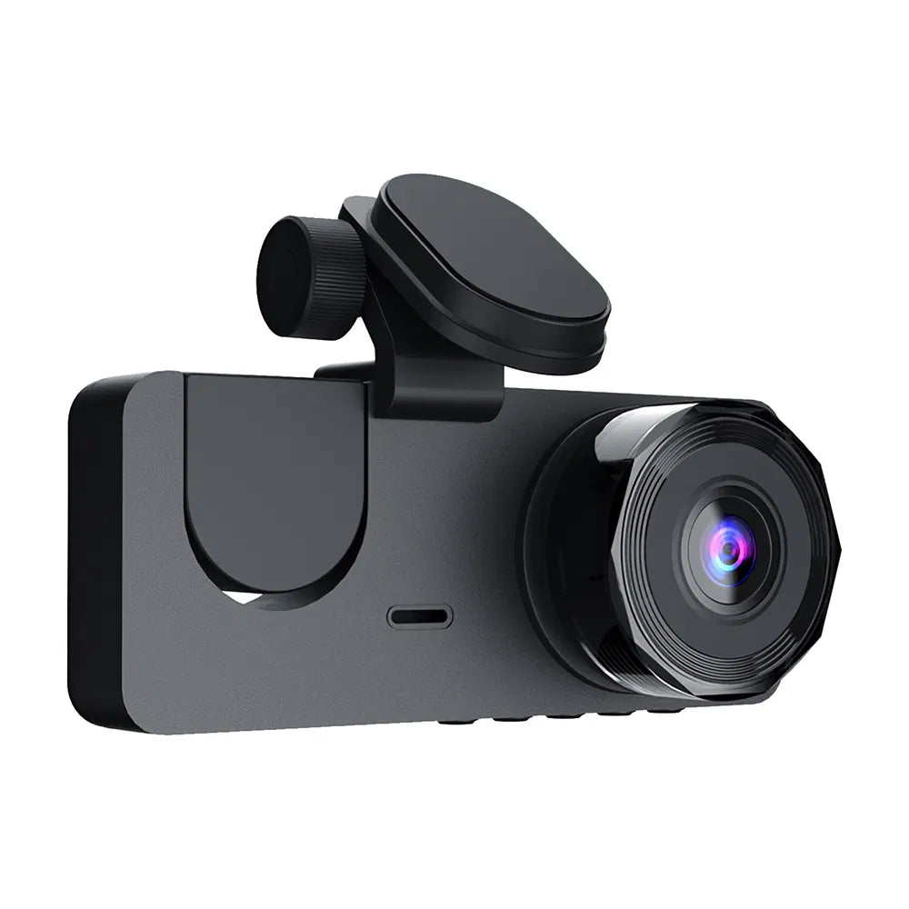 Web Based 3 Channel Dash Cam Front Inside Rear Vehicle Driving Recorder Car DVR With 32G MMC Card G Sensor Motion Detection Parking Monitor Night Vision Loop Recording