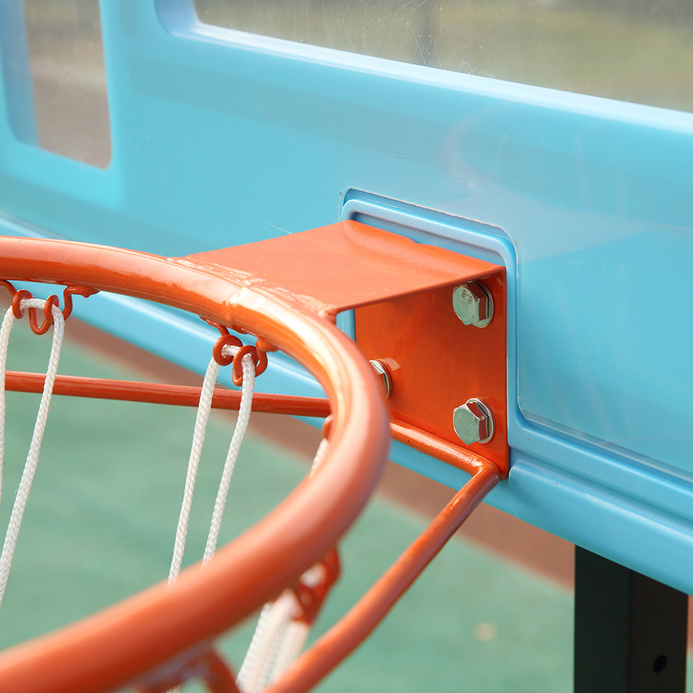 Web Based Poolside Basketball Hoop Stand, 36.5inch-48.5inch Height Adjustable Portable Hoop System With Clear Backboard & Fillable Base For Whole Family, Blue, Black, Red
