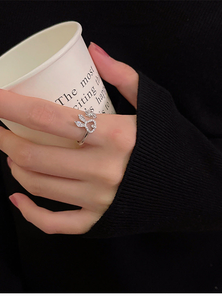 Web Based Asymmetric Carrot Rabbit Ring For Women