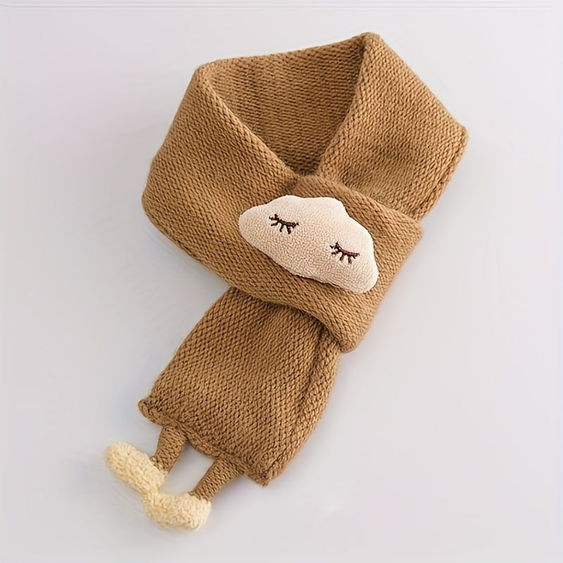 Web Based Children's Scarf, Girls Warm Knitted Scarf, Cute Cloud Neck Scarf For Autumn And Winter Kids Scarf Soft Warm Knit Neck Warmer Winter Classic Scarf For Boys Girls