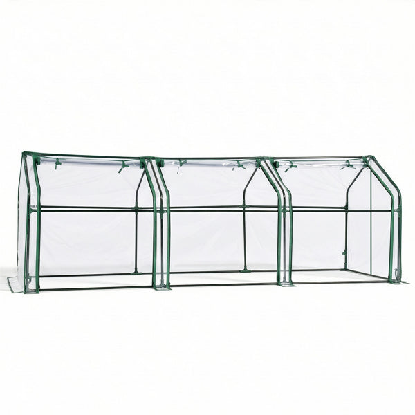 Web Based Mini Greenhouse With PVC Cover, Indoor Outdoor Plant Gardening Green House For Garden Backyard, 106X36X36in, White