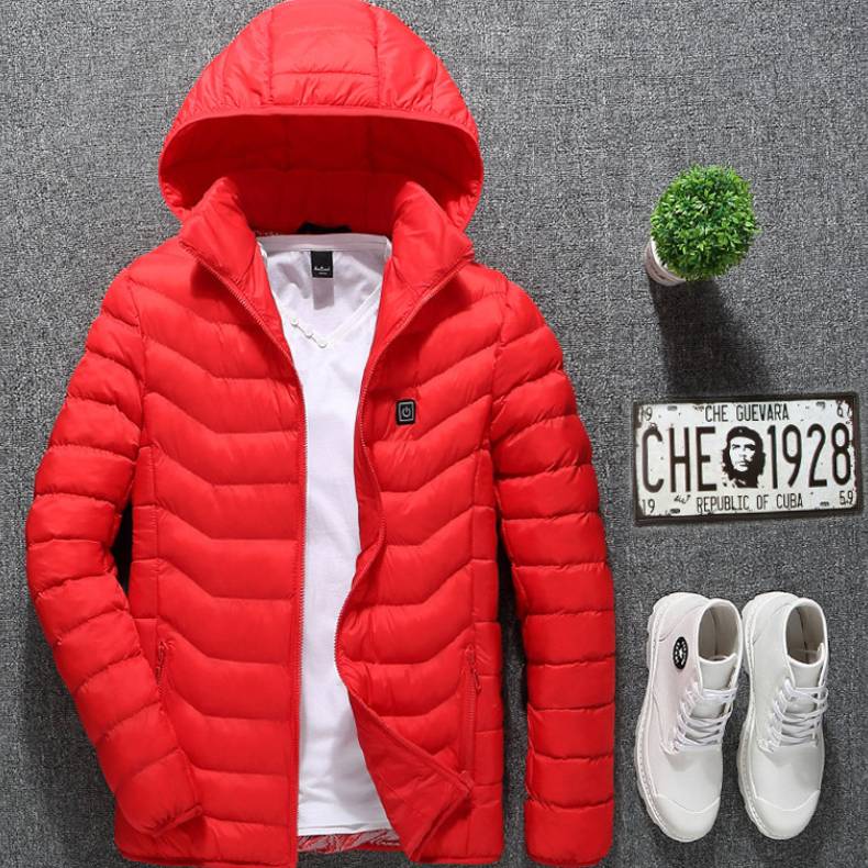 Web Based Winter Heated Jacket USB Electric Cotton Coat Zip-up Heater Thermal Clothing Heating Vest For Men