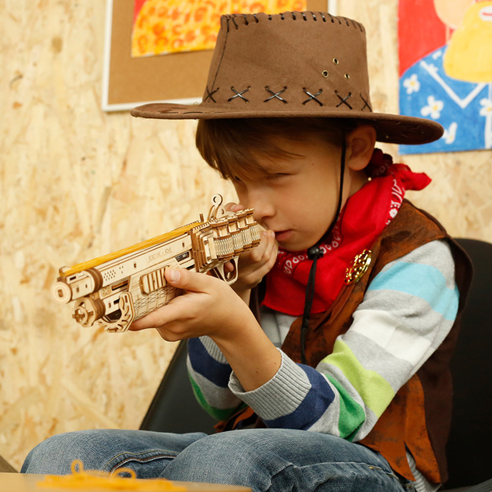 Web Based Robotime ROKR Revolver Gun Model Toys 3D Wooden Puzzle Games Crafts Gift For Children Kids Boys Birthday Christmas Gift Dropship