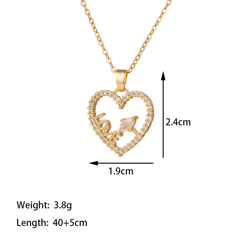 Web Based Stainless Steel Necklace Women's Fashion Copper-plated Gold Pendant Clavicle Chain
