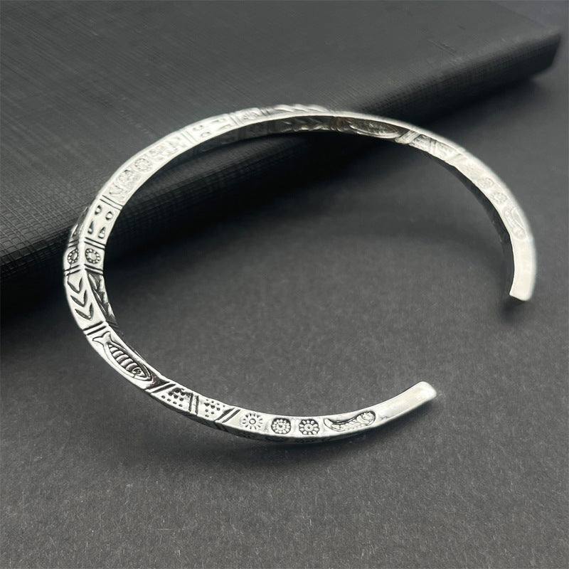 Web Based Bohemian Retro Totem Titanium Steel Bracelet