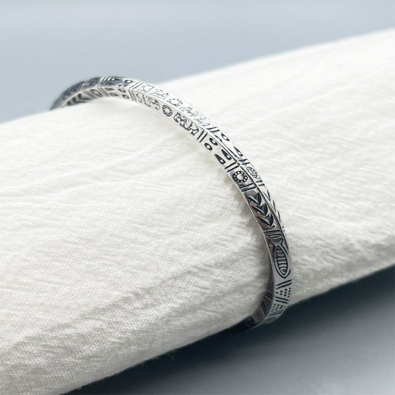 Web Based Bohemian Retro Totem Titanium Steel Bracelet