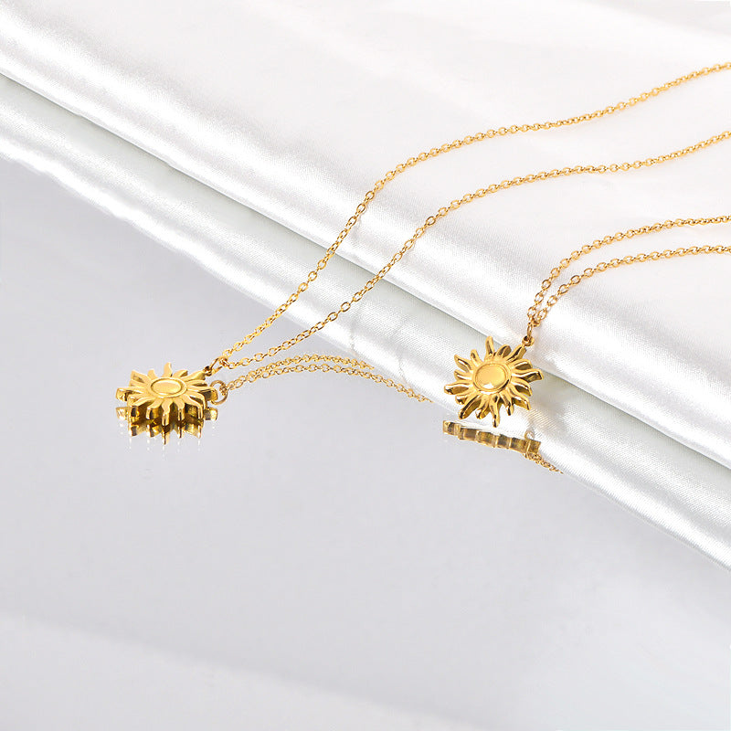 Wb Based Designer Model Necklace Women's Trendy Sun Pendant