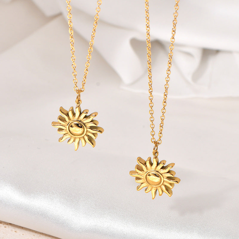 Wb Based Designer Model Necklace Women's Trendy Sun Pendant