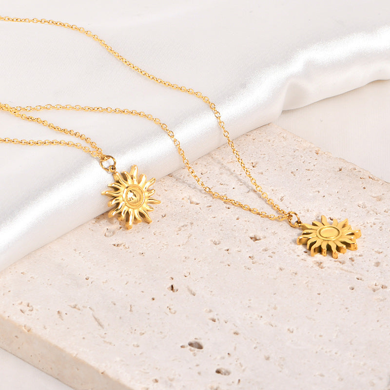 Wb Based Designer Model Necklace Women's Trendy Sun Pendant